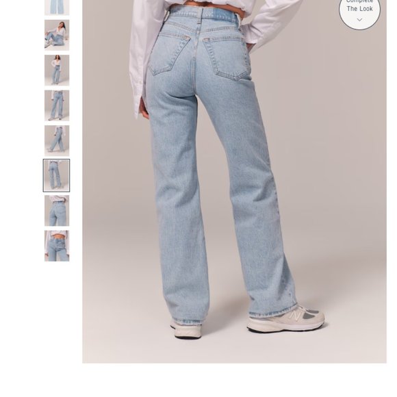 Abercrombie High Rise 90s Relaxed Jean Light - 34W Short - Picture 3 of 14